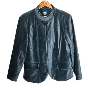 Mossimo Stretch Velvety Mandarin Jacket Black Women’s Size 20W.